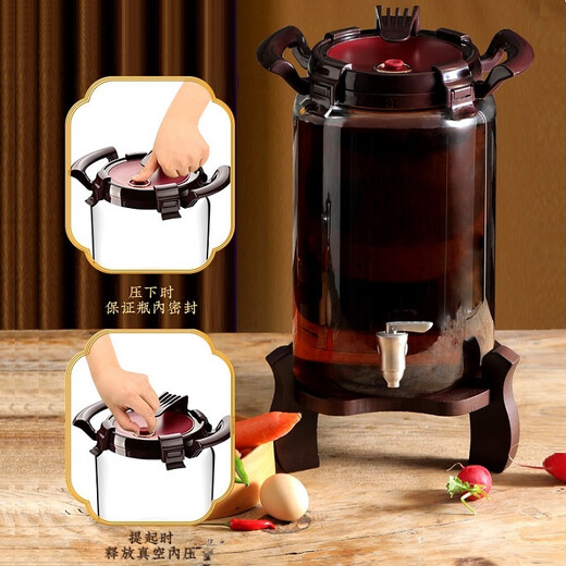 Ju element high-end thickened heat-resistant glass sealed wine soaking tank wine container wine bottle with faucet base 5L