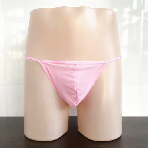 Private Shang Men's Transparent Underwear Low Waist Comfortable T-Pants Sexy Stretch Double T-Pants Men's Sexy Pouch Three-dimensional Underwear T-Pants Black