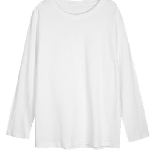JIOESC long-sleeved t-shirt women's white Korean style loose bottoming shirt 2024 spring and autumn new style pure white top can be worn outside white long-sleeved M recommended 90-110Jin Jin equals 0.5 kg