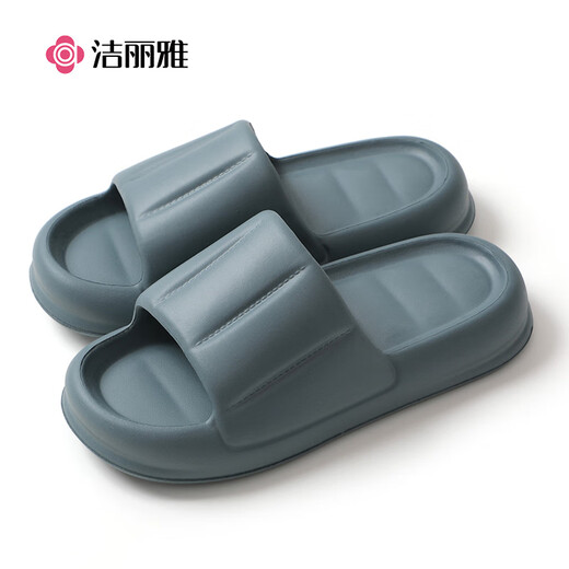 Jieliya verdickte Hausschuhe, einfache und frische Macaron-Farbe, Herren- und Damensandalen, Heimsandalen, Bohnengrün 38-39