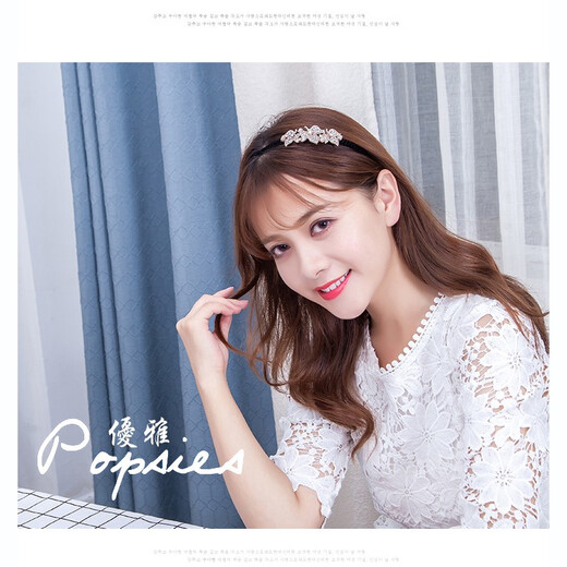 Gardenia Blossoms Headband Women's Rhinestone Hair Accessories Korean Style Headbands Hair Clips Hair Clips Face Wash Pressing Hair Imitation Pearl Jewelry Temperament Five-petal Flower