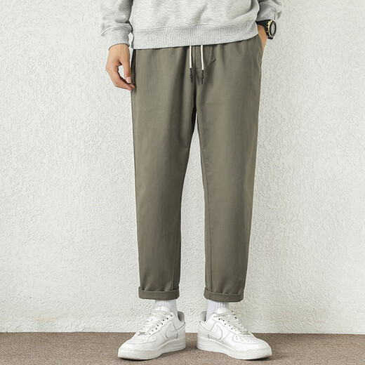 
Jean-Vis summer new casual pants for men loose straight 2025 new conical nine-point summer comfortable pants 9904 light khaki [cotton breathable high quality] XL