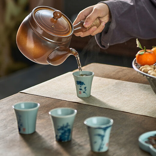 Yihutea (YIHUTEA) stove-cooked teapot, ceramic kettle, kiln-changing teapot, coarse ceramic teapot, household outdoor kettle, heat-resistant kettle, wood-burning four-season side handle kettle 850ml