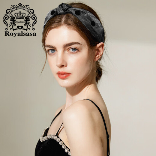 Royalsasa royal salsa headband female polka dot Korean wide-brimmed adult headband fabric hair accessories hairpin hairpin headdress head flower