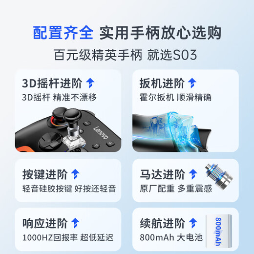 Lenovo (lenovo) S03 game controller wireless Bluetooth xbox Hall trigger switch2 computer PC/mobile phone/steam/somatosensory NS dual shadow wonderland Mingmo Yuanxu Zhiyubai