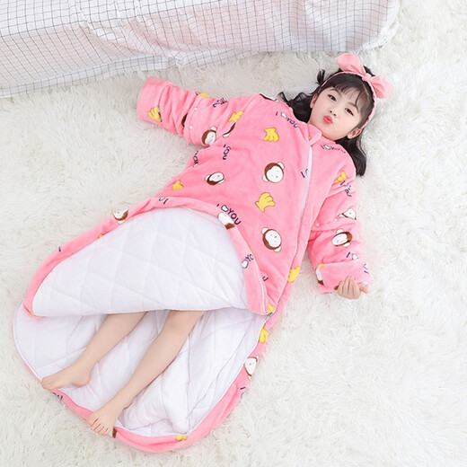 Linglingzhu pure cotton children's sleeping bag anti-kicking quilt artifact 5-10 years old 3-6 years old 1-3 years old older baby spring, autumn and winter pure cotton car 100cm (1-3 years old) thickened in autumn and winter