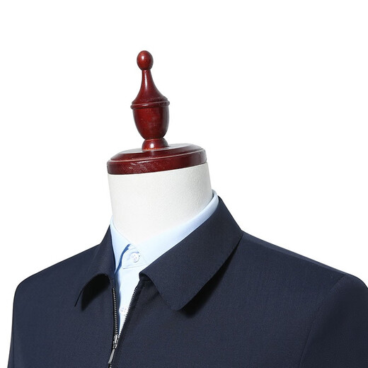 Hongdu summer clothing middle-aged men's jacket for work formal wear without lining business professional wool jacket men's hidden blue JT6093-1 S (165/84A)