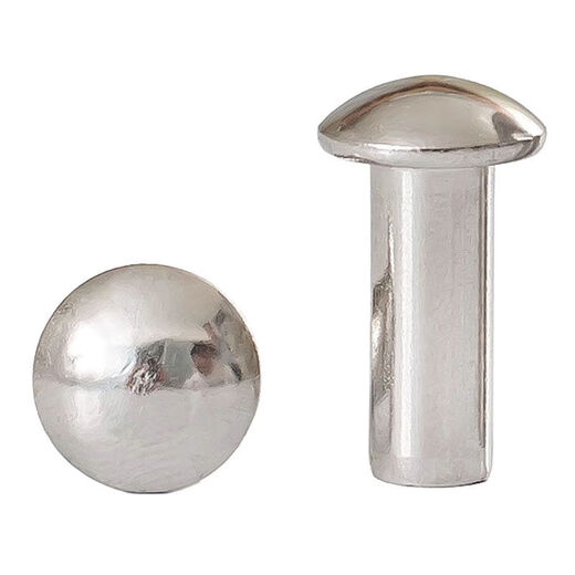 定制黄铜铆钉 菜刀夹柄固定配件GB867半圆头304不锈钢蘑菇头圆头标牌实心M5M6M8M10M12 M8*12mm5个-不锈钢铆钉