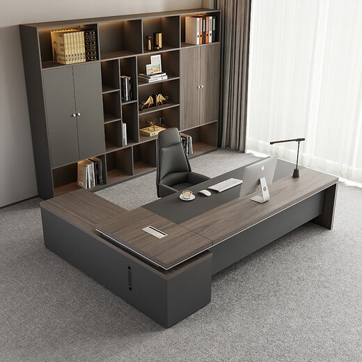 Shuxuan (SHUXUAN) boss desk office desk simple modern executive desk president desk manager desk office furniture office desk and chair combination 1.8 meters boss desk + side cabinet