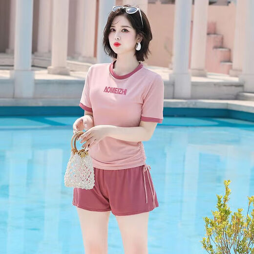 
Qianquyun swimsuit women's 2024 new swimsuit women's conservative large size fat and slightly fat girl bathing in hot spring split swimsuit 6167 black with gray 5XL recommendation 155-180Jin [Jin equals 0.5 kg]