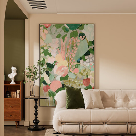 FACAI cream style high-end living room mural wabi-sabi style hanging painting entrance decorative painting restaurant large-size floor-standing painting