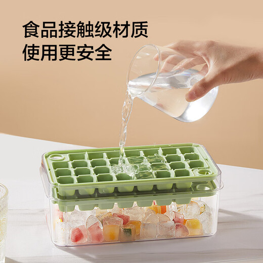 Made in Tokyo, ice cube mold, ice tray, frozen ice box, ice cube making artifact, with ice shovel (double layer, 60 pieces)