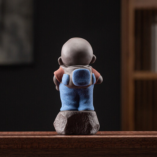 Yuxuan purple sand peeing boy tea pet water spray ornaments boutique creative little monk can cultivate tea art tea tray tea set accessories new peeing boy---Yuan