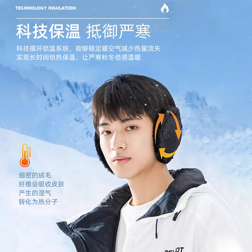 Xue Qianman earmuffs men's winter warm plush earmuffs back-worn earbags winter ear protection ear hats cycling earmuffs