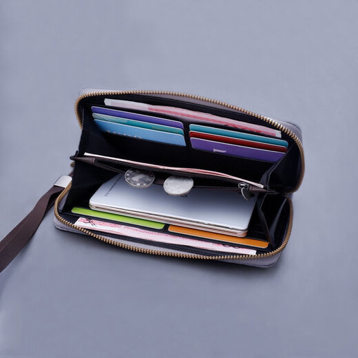 Changyin Canvas Cuthing Men's Long Zipper Gellet peut contenir le sac à main de téléphone mobile Summer Casual 2023 New Oxford Tissu 819 Canvas Handbag 12 Slots noir