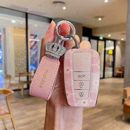 Cangsu is suitable for 22-24 Toyota Visa key cover luxury version Camry Highlander bag Rav4 shell A new smart/sakura pink (silver pink diamond crown