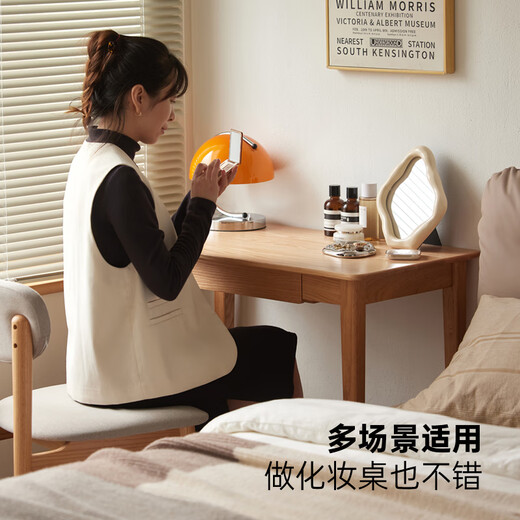 Original solid wood desk, simple office desk, small apartment desk, living room, study table, work table, dressing table F8161 1.2 meters - 2 drawers - solid wood color desk