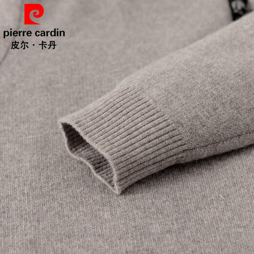 Pierre Cardin cardigan men's 100% pure wool cardigan winter thick sweater jacket for young and middle-aged people stand-up collar zipper knitted cardigan