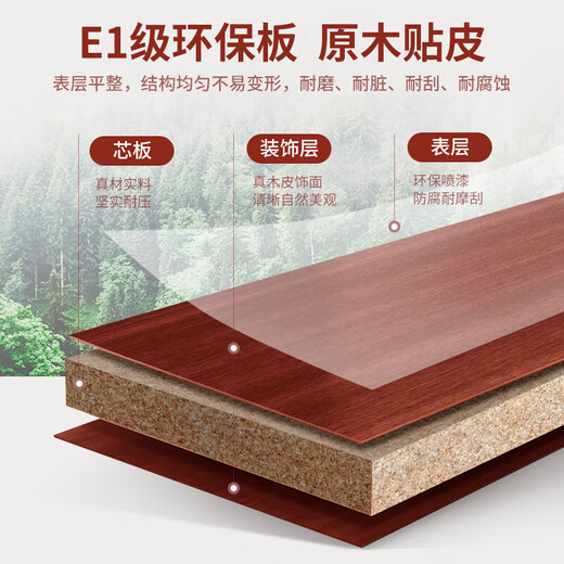 ZHONGWEI solid wood leather manager desk computer desk employee desk workstation boss desk workbench 1.4 meters