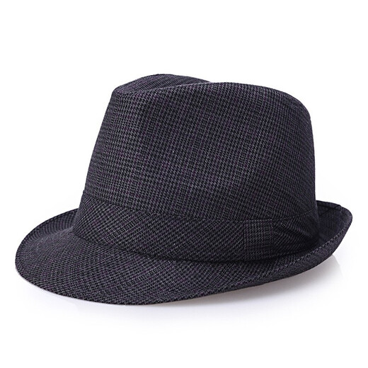 Changyin summer summer hat for middle-aged and elderly men's hat top hat sun hat linen jazz hat spring and autumn linen dark gray medium size 58 cm