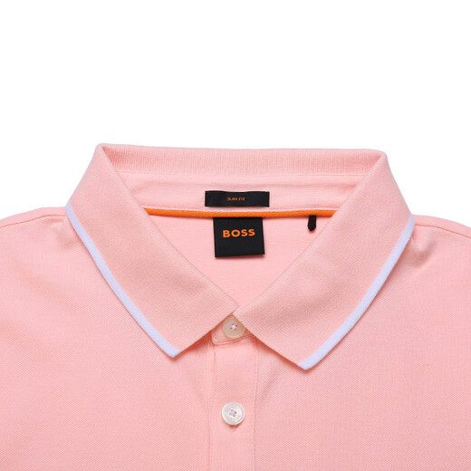 Hugo Boss Neues Produkt Herren Orange Series Slim Fit Kurzarm-POLO-Shirt Herrengeschenk Herren 50472665 694 Flesh Pink Logo Offsetdruck 2XL