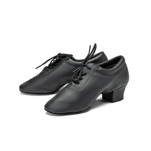 Sansha Ballroom Dance Medium Heel Soft Sole Indoor Dance Shoes Latin Dance Shoes Women Adult National Standard Black 36