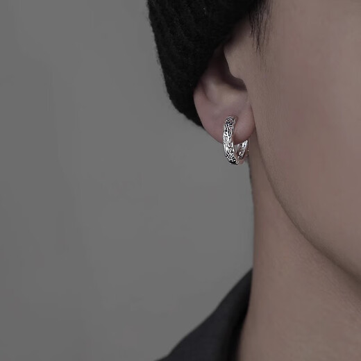 Oein silver needle earrings for men and women, Chinese style Pixiu earrings, temperament, national trend earrings, trendy and high-end sense 2024 new style, Pixiu silver, one pair