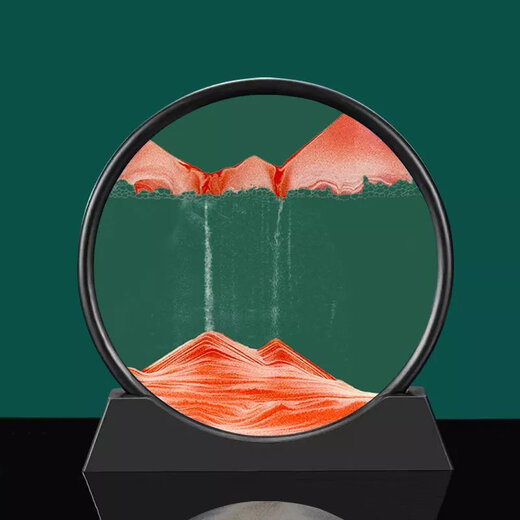 Zanlutong quicksand painting ornaments, decompressed sand wine cabinet, TV cabinet, office desk decoration, artistic creative gift for friends, starry sky blue, medium size + base