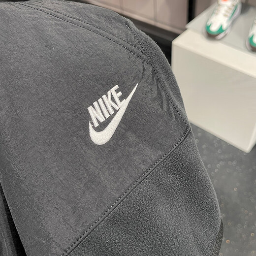 NIKE Sweatshirt Herren Herbstjacke Polarfleece Warm Sportbekleidung Mode Rundhals Lässiger Pullover DD4855-010 Schwarz L