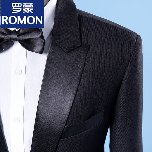 ROMON Performance Clothing Men's Suit Singer Host Dress Men's Adult Choral Clothing Performance Clothing Men's Black Jacket + Pants + Bow Tie XL 160Jin Jin is equal to about 0.5 kg