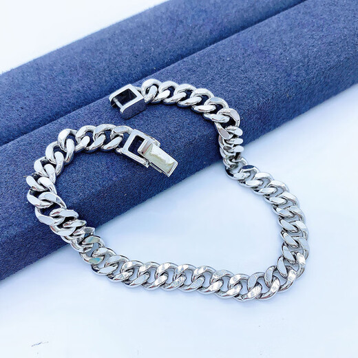 Heye Jewelry Cuban clasp platinum Pt950 bracelet real gold men's platinum men's bracelet men's couple's style gold weight 36.20 grams length 17cm face width 7.5mm