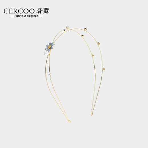 Cercoo Cercoo/Cercoo Daisy Qinghuan Series Headband French Rhinestone Pearl Hairpin Female Temperament Super Fairy Headband Women Blue