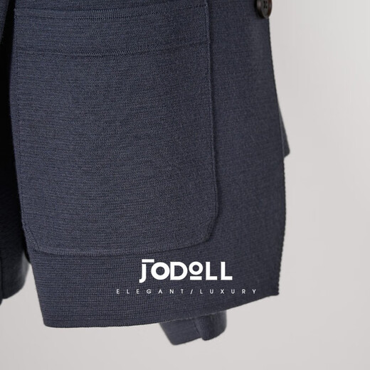 Jodoll Jodon [Anti-Shrinkable Machine Waschable] Cardigan Herren lässig weiche Revers Pure Woll Strickjacke Lake Blue 48