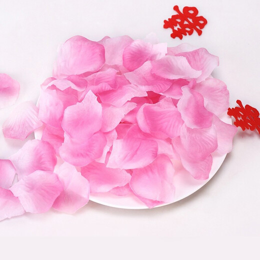 Hua Junyu simulated rose petals proposal, wedding room layout, hand-sprinkled flowers decoration, wedding sprinkled petals, romantic confession layout supplies, rose petals 1000 pieces pink