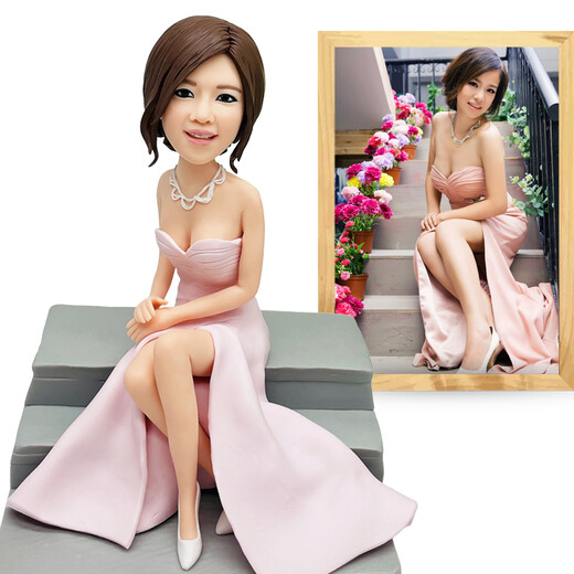 Descendants of Tao Soft Clay Doll AI Photo Customized Clay Figure Real-life Doll 3D Portrait Sculpture Doll Character Hand Figure Wedding Gift Recommended 22cm Single Person Made by a 12-Year-Old Master
