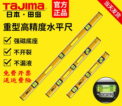 Rishima spirit level high-precision extended heavy-duty anti-fall strong magnetic measuring ruler vertical ruler BX2-S30 300mm standard spirit level