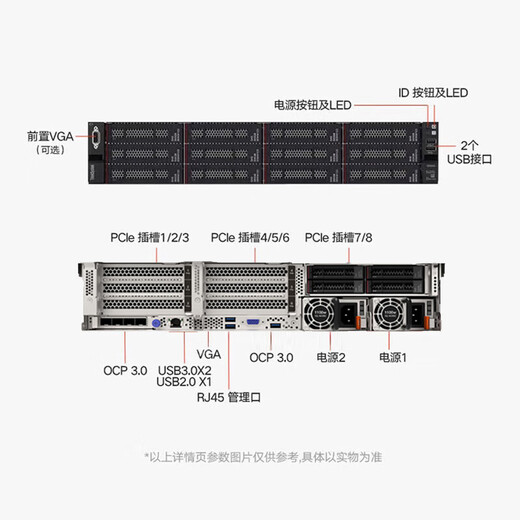 联想（Lenovo）ThinkSystem SR650V2/SR650V3 2U机架式高性能deepseek本地部署服务器 AI计算深度学习GPU主机 SR650V3丨1颗银牌4410Y丨12核2.0G 512G丨5*7.68T丨2*L40s 48G