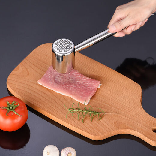 Henlu 304 stainless steel meat hammer solid steak pork hammer kitchen meat hammer household meat hammer tenderizer double-sided 304 thickened double-sided meat hammer