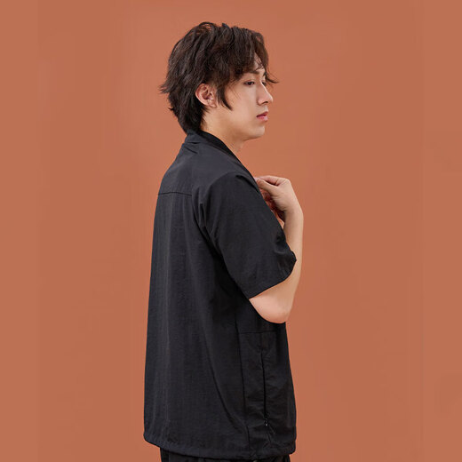 DAIWA 24 spring and summer styles DE-5124CS loose casual versatile short-sleeved shirt layered fishing half-sleeved jacket black L size