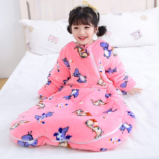 Linglingzhu pure cotton children's sleeping bag anti-kicking quilt artifact 5-10 years old 3-6 years old 1-3 years old older baby spring, autumn and winter pure cotton car 100cm (1-3 years old) thickened in autumn and winter