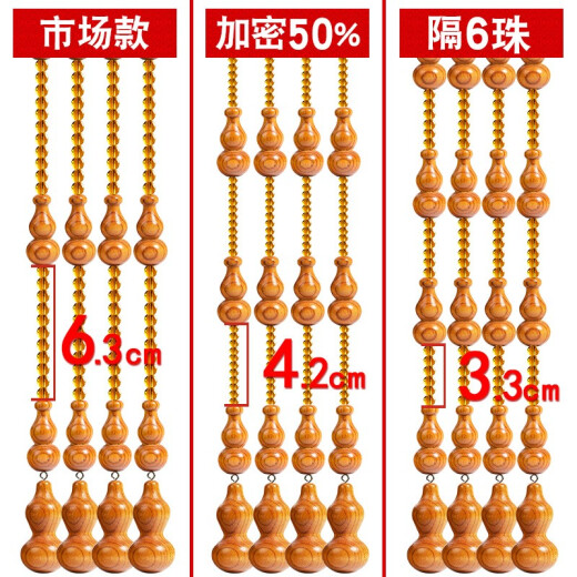 Changhui door curtain peach wood gourd bead curtain wooden bead curtain bedroom feng shui curtain hanging curtain entrance partition curtain bathroom living room door curtain peach wood gourd [market style] long curtain [21 1.76 meters high] width within 0.9 meters