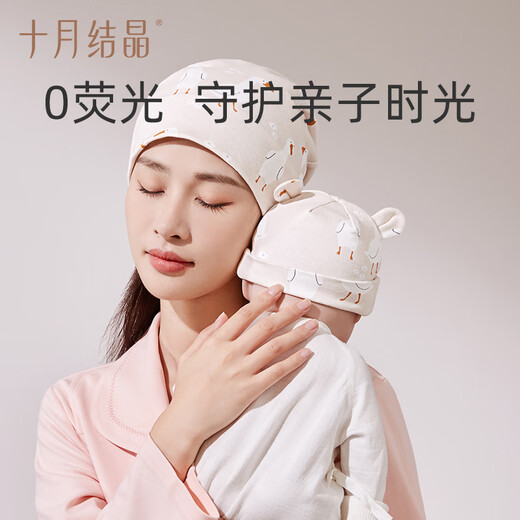 October Crystal Confinement Hat Maternity Hat Maternity Hat Postpartum Confinement Windproof Autumn and Winter Sleep Parent-Child Style (Romantic Goose) Confinement Hat + Baby Hat