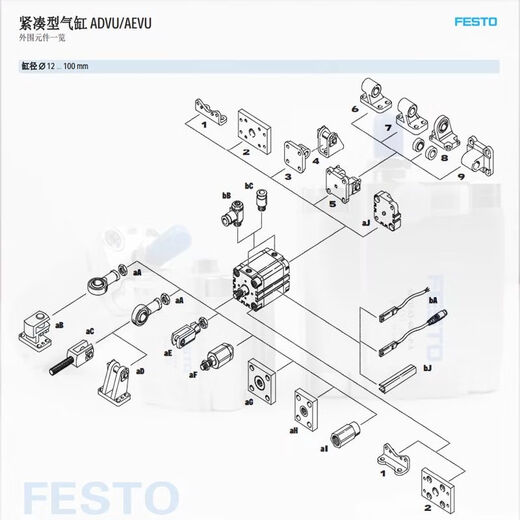 XMSJ费斯托ADVUL气缸AEVUADVU16-20-32-40-50-63-80-100-A- ADVU12590APA