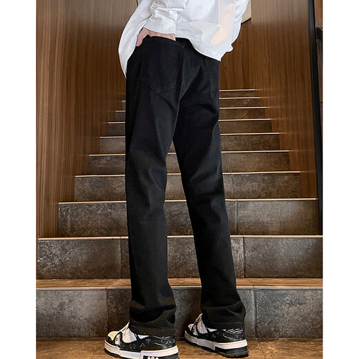 Джинсы Digada, мужские осенние и зимние новые сексуальные и красивые брюки, мужские прямые брюки узкого кроя в американском стиле DFFS-720, черные, стандартные, L рекомендуется 120-135 Джин Джин равен 0,5 кг