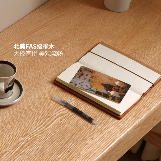 One wood all solid wood desk, imported oak desk, simple modern computer desk, multi-functional writing desk, study furniture, desk 0.9 meters, single drawer, FAS grade oak