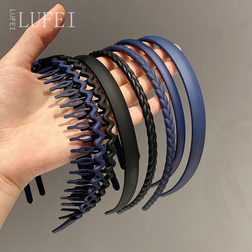 Men's hairbands invisible face wash hairpins boys sports hairbands 2025 new trendy internet celebrity hairbands 07 black matte hairbands