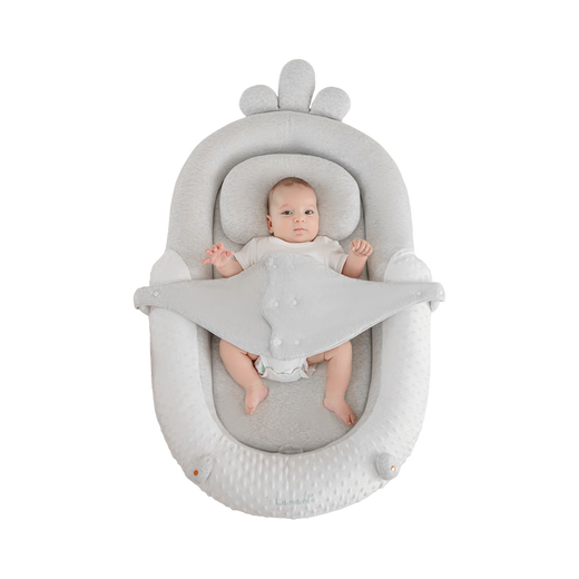 Lamami Bed-in-Bed Baby Newborn Sleeping Anti-Jump Uterine Bionic Bed Baby Styling Sleep Soothing Cocoon Bed Elegant Gray Comes with a saliva pocket upon ordering