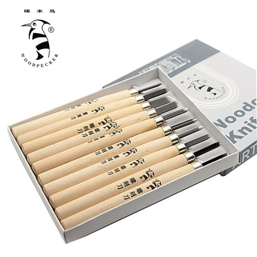 Woodpecker (Woodpecker) carving knife woodcut printmaking tool carving seal cutting tool art rubber student handmade woodworking wood carving 4-piece set