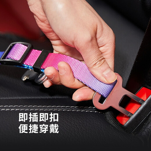 Xiaopei Pet Safety Belt Colorful Galaxy Collar Traction Rope Collar Pet Small and Medium-sized Dog Walking Leash Outing Supplies Car Safety Belt (Same Size) One Size