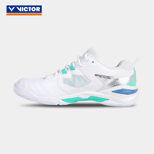 Zapatos de bádminton VICTOR Zapatos deportivos antideslizantes resistentes al desgaste para hombres y mujeres Zapatos de bádminton Victory Zapatos de competición Dai Ziying que absorben los golpes P9200TTY NLite AR blanco/blanco verde agua nuevo estilo 40.5